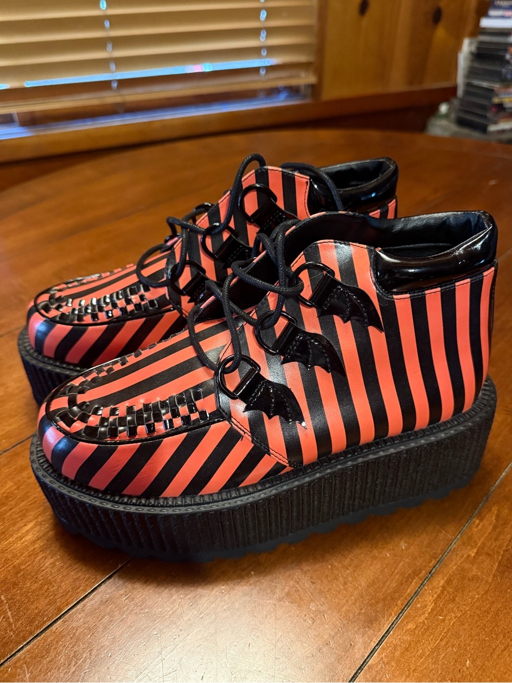 Orange & Black Striped Super Kreep Strangecvlt Size 9